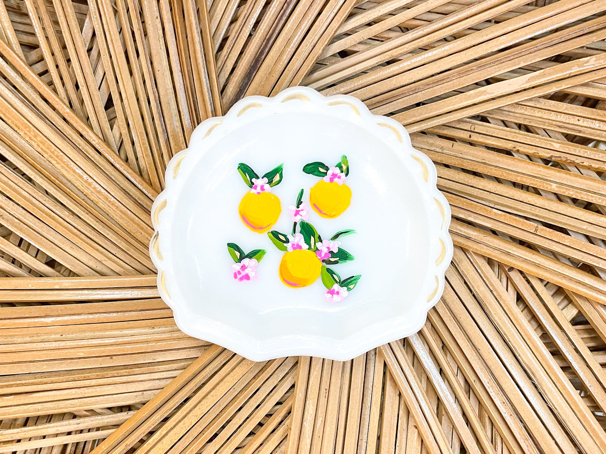 Hand Painted Florida Oranges Trinket Dish by Laura Dro