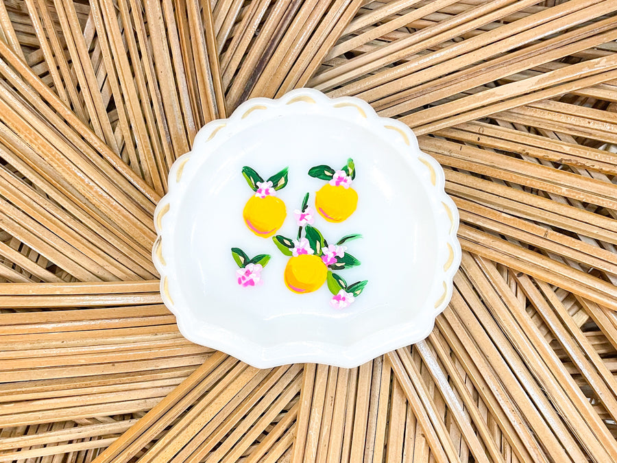 Hand Painted Florida Oranges Trinket Dish by Laura Dro