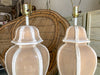 Pair of Faux Bamboo Ginger Jar Lamps