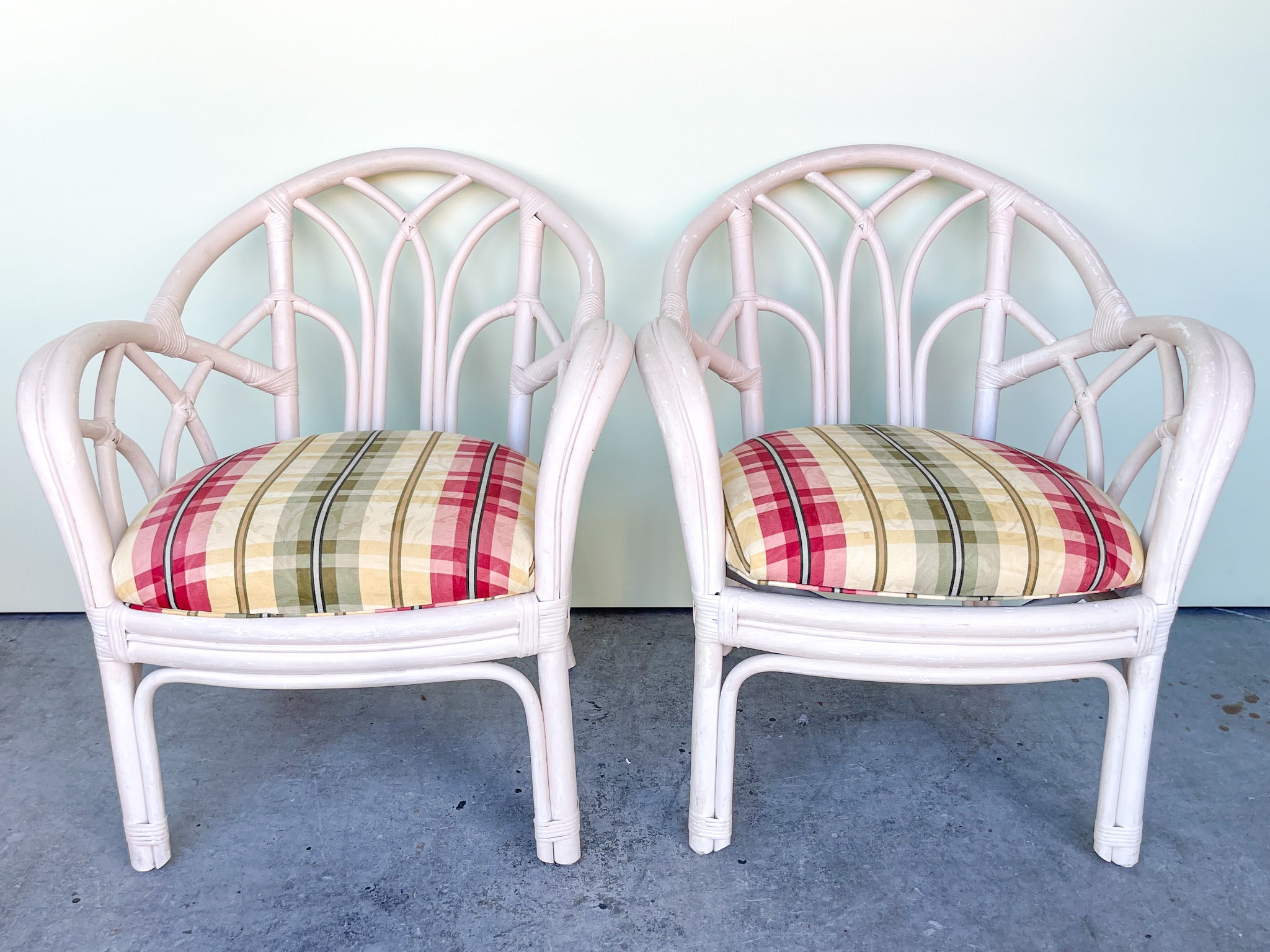 Painted discount rattan chairs