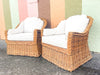 Pair of Braided Rattan Lounge Chairs