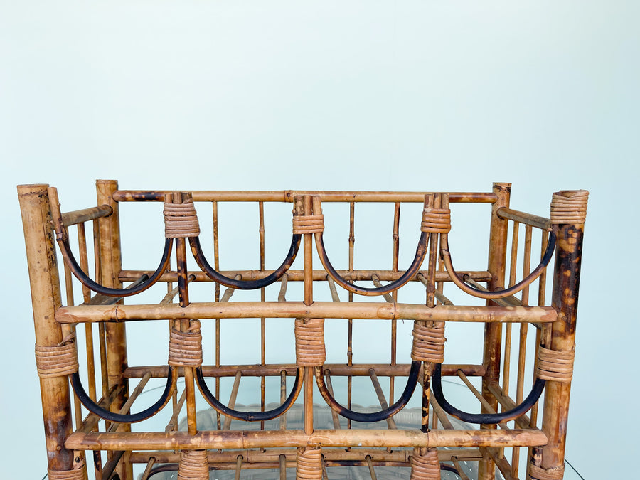 Tortoiseshell Rattan Wine Rack
