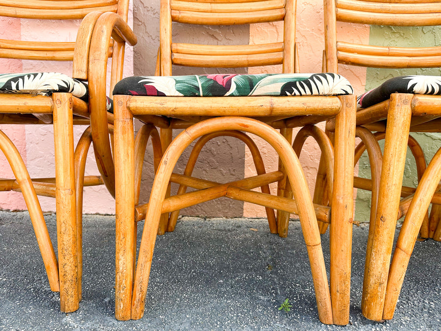 Warehouse Wedneday: Set of Four Old Florida Rattan Dining Chairs