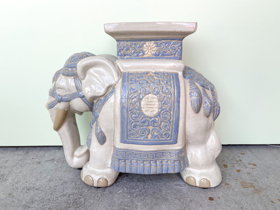 Pair of Blue And White Elephants