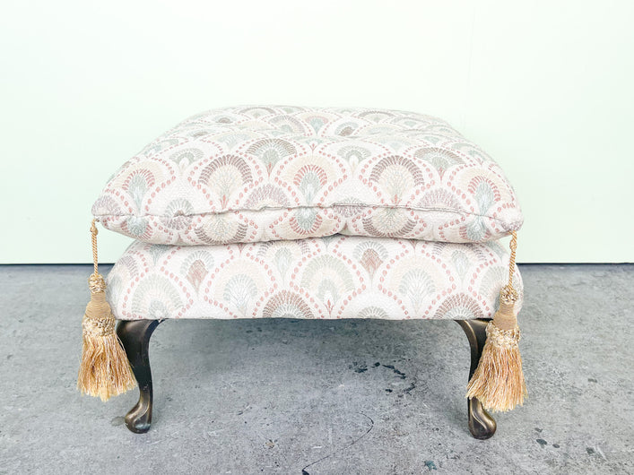 Granny Chic Pillow Top Tassel Foot Stool