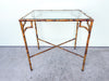 Faux Bamboo Gold Gilt Chippendale Side Table