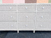 Braided White Rattan Triple Dresser