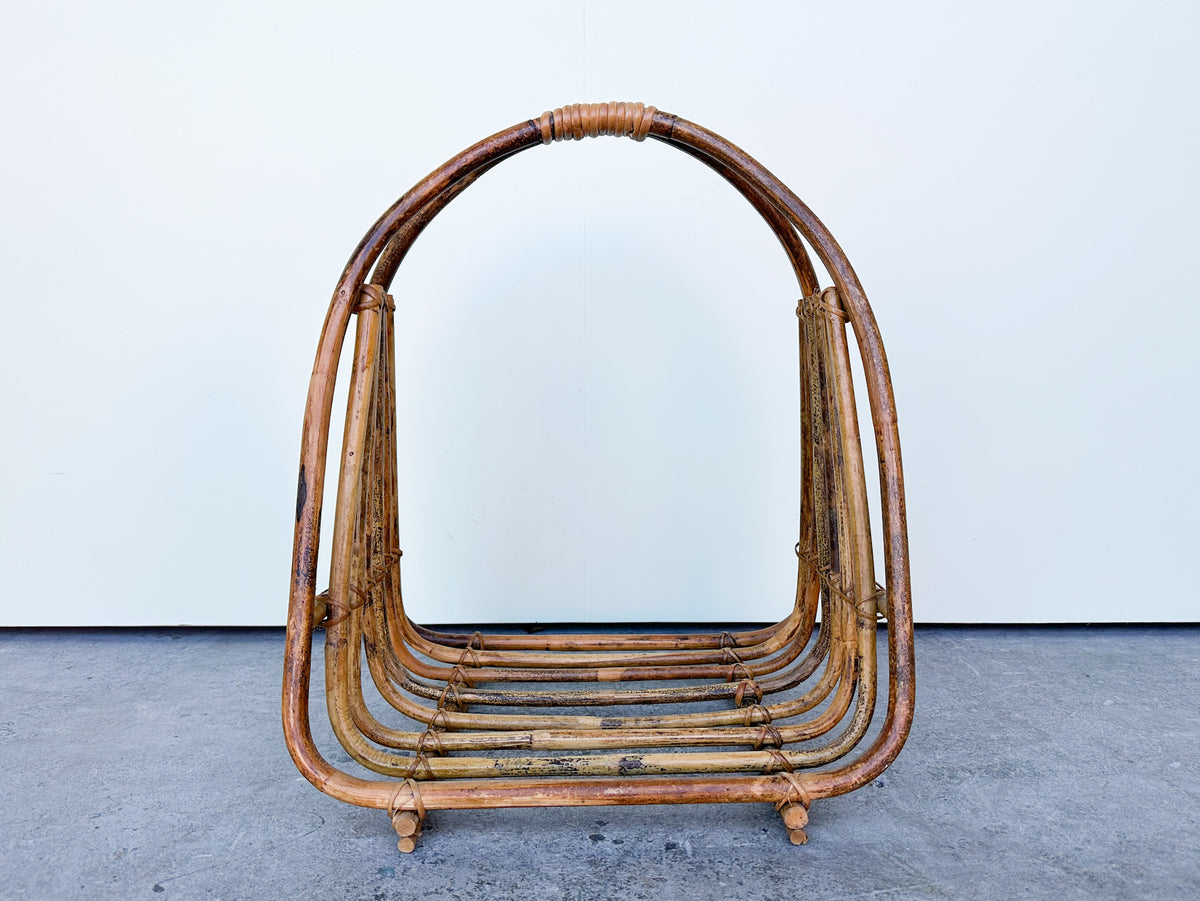 Warehouse Wednesday: Burnt Rattan Magazine Rack