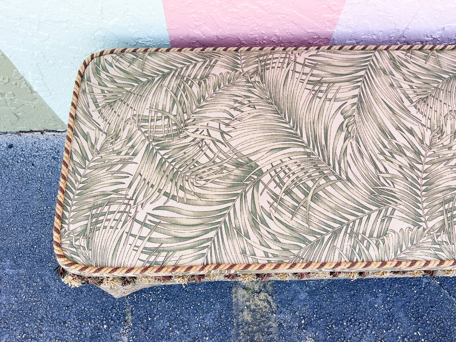 Palm Print Upholstered Bench
