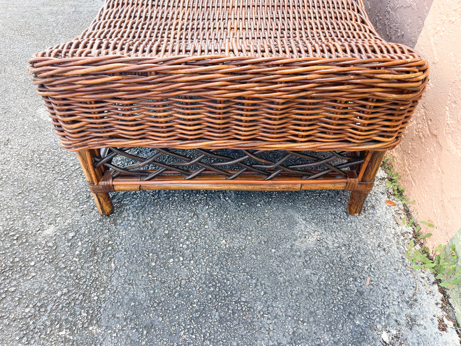 Pair of Rattan Ottomans