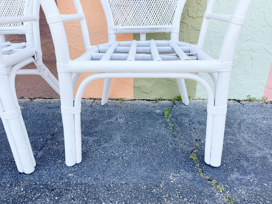Pair of White Balloon Back Chairs