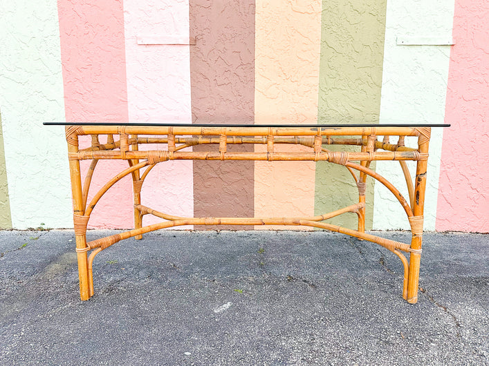 Italian Rattan Dining Table