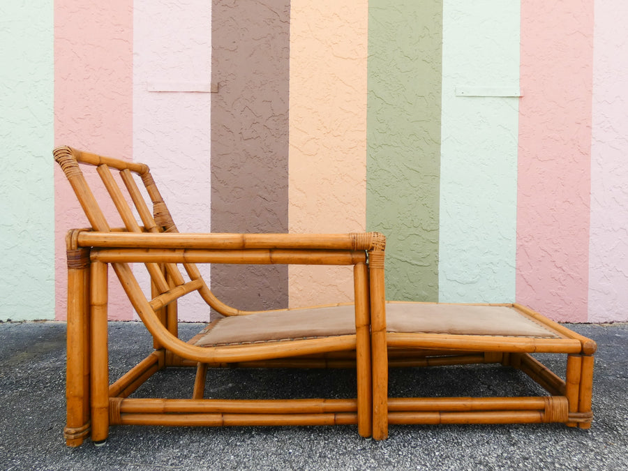 Two Part Ficks Reed Rattan Chaise