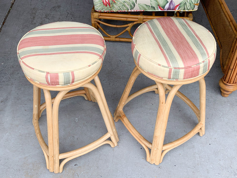 Pair of Rattan Bar Stools