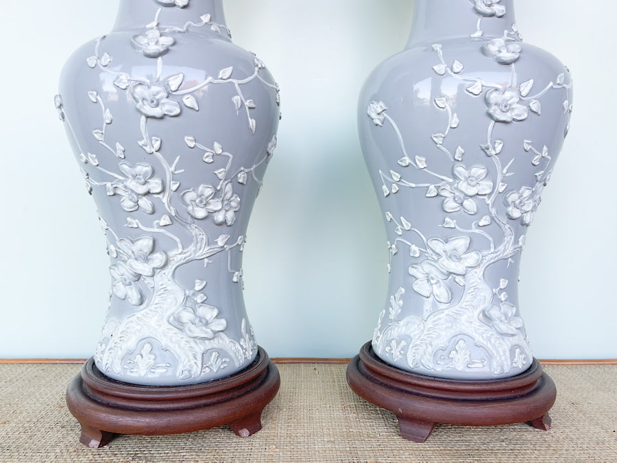 Pair of Chic Gray Icing Lamps