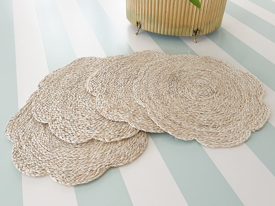 Set of Four Tropical Flower Place Mats