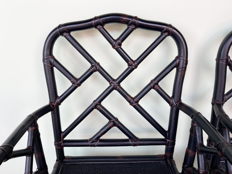 Pair of Modern Chippendale Arm Chairs