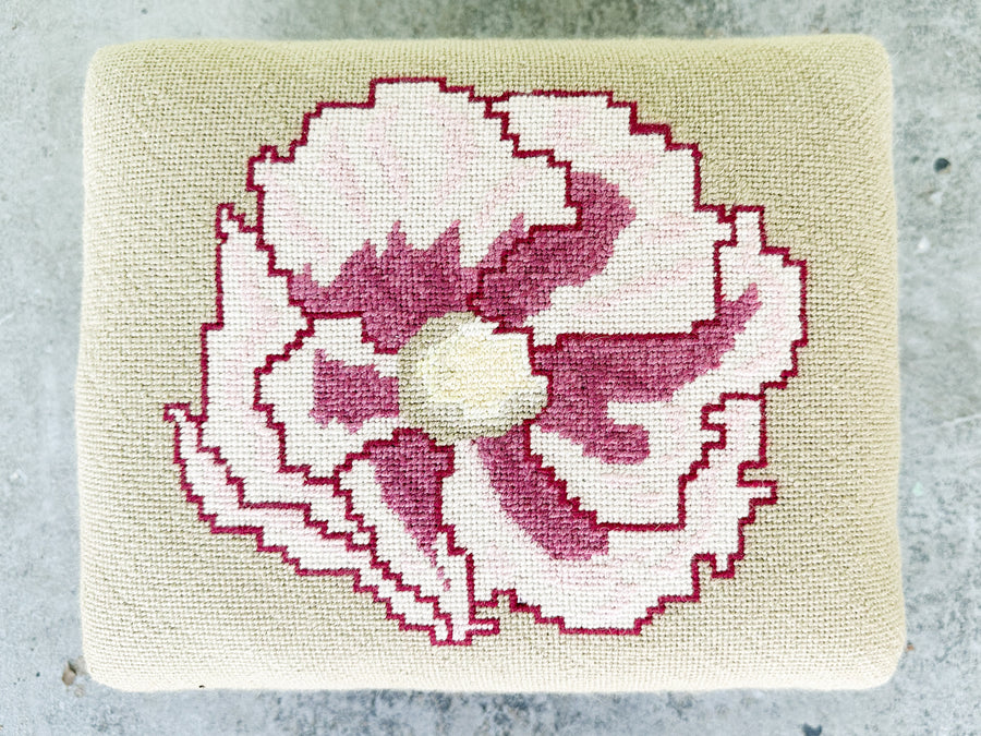 Warehouse Wednesday Sale: Hibiscus Embroidered Foot Stool