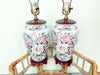 Pair of Granny Chic Floral Lamps