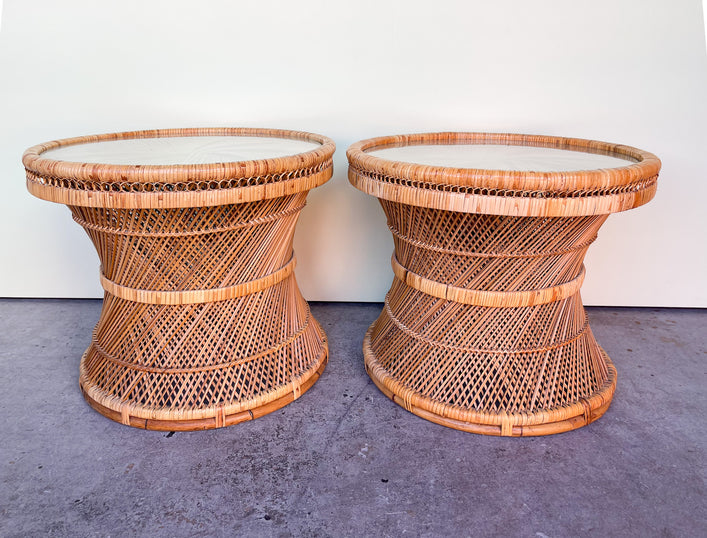 Pair of Island Style Drum Tables