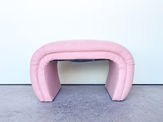 Pink Chic Waterfall Upholstered Ottoman