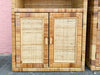 Pair of Rattan Wrapped Cabinets