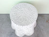 White Wicker Draped Occasional Table