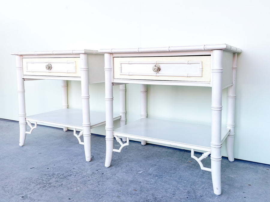 Pair of Faux Bamboo Nightstands