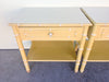 Pair of Yellow Thomasville Faux Bamboo Nightstands