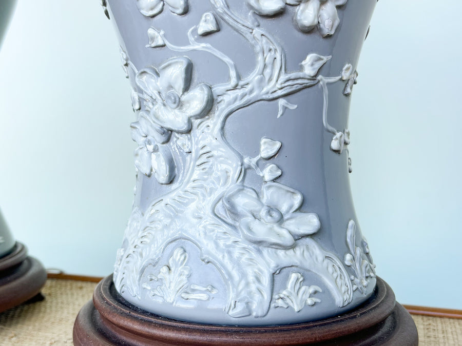 Pair of Chic Gray Icing Lamps