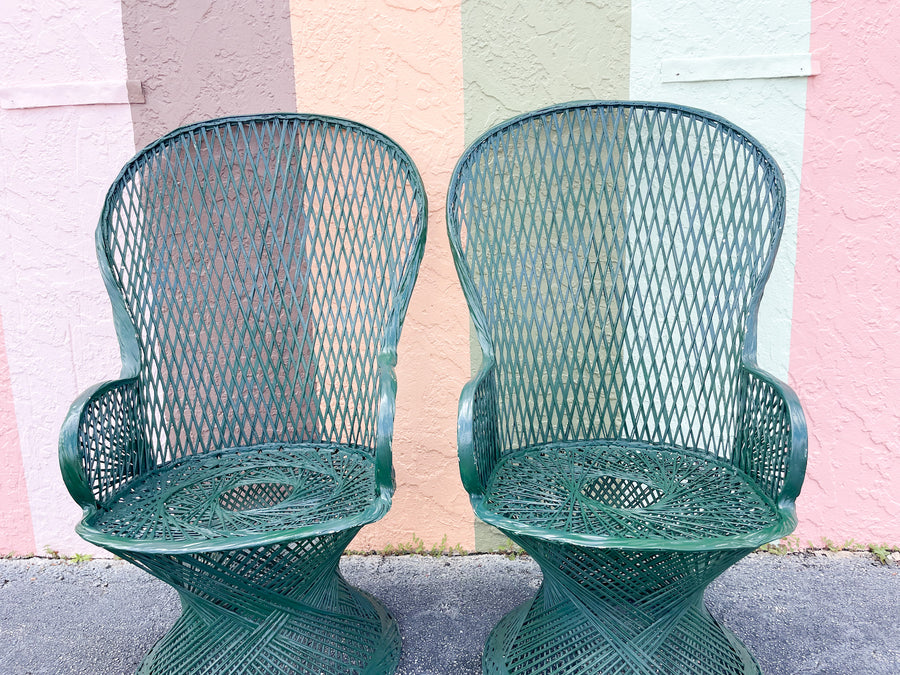 Pair of High Back Webspun Chairs