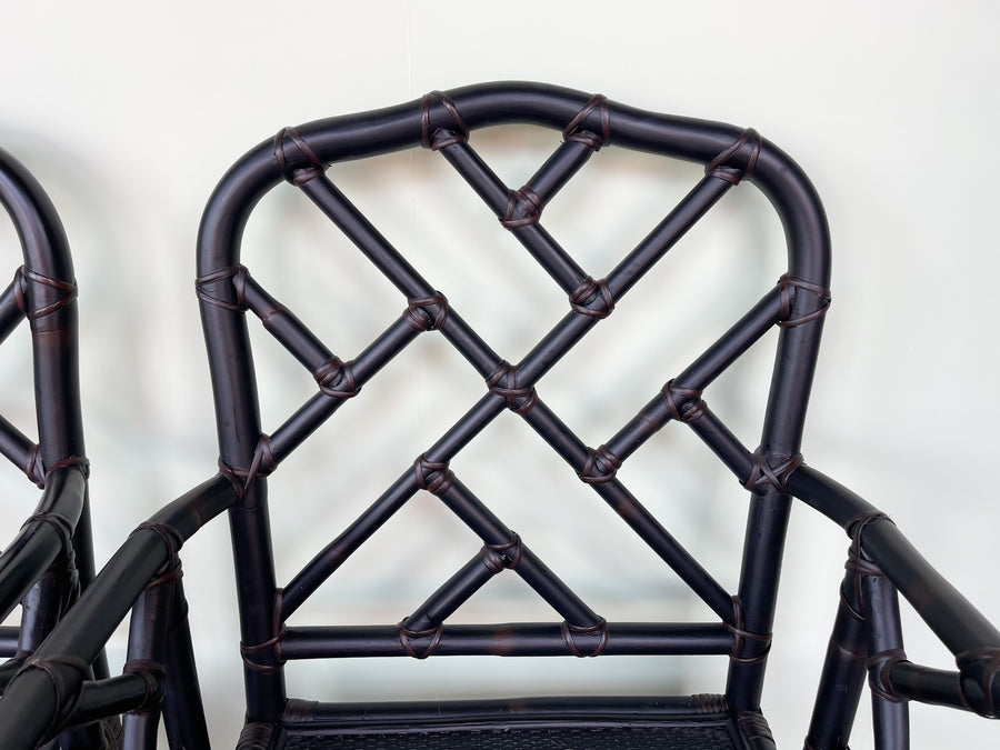 Pair of Modern Chippendale Arm Chairs