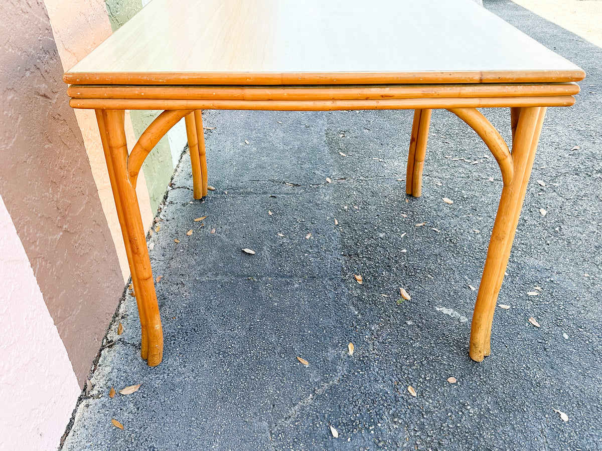 Old Florida Flip Top Rattan Game Table