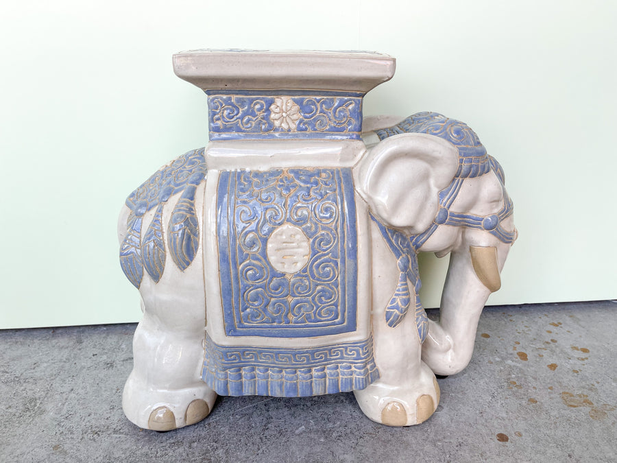 Pair of Blue And White Elephants