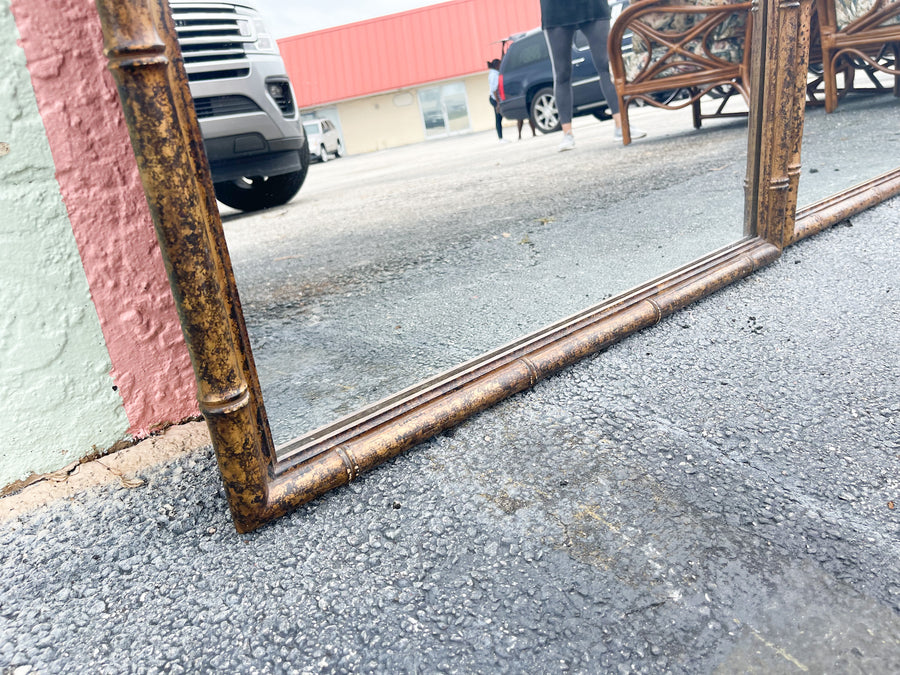 Pair of Faux Bamboo Tortoiseshell Mirrors