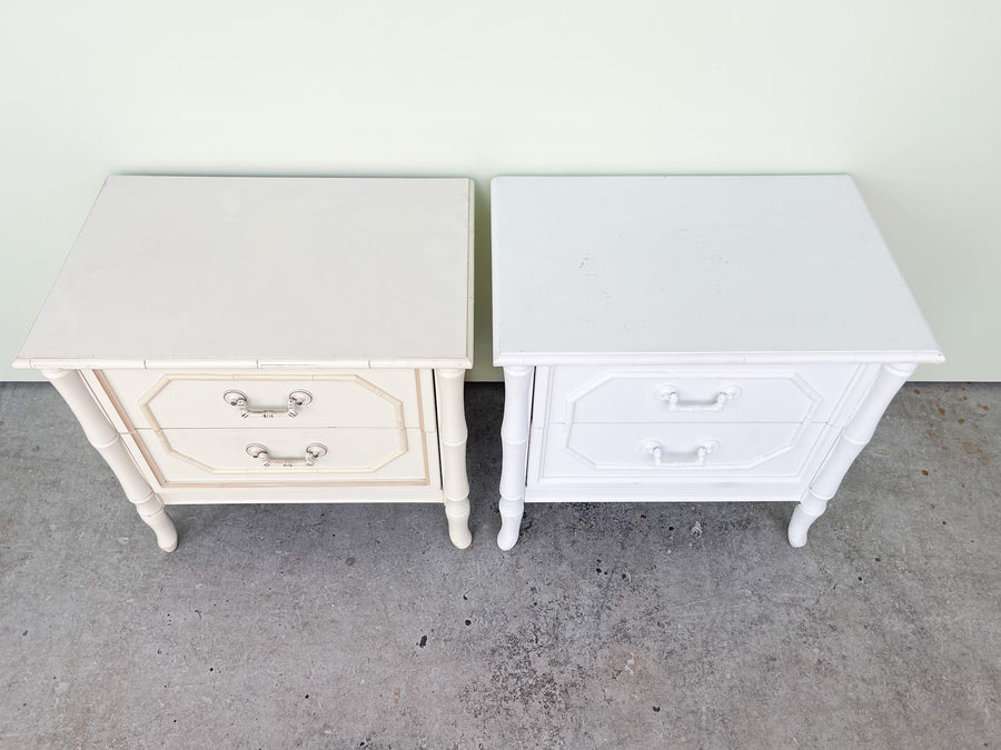 Pair of Faux Bamboo Nightstands