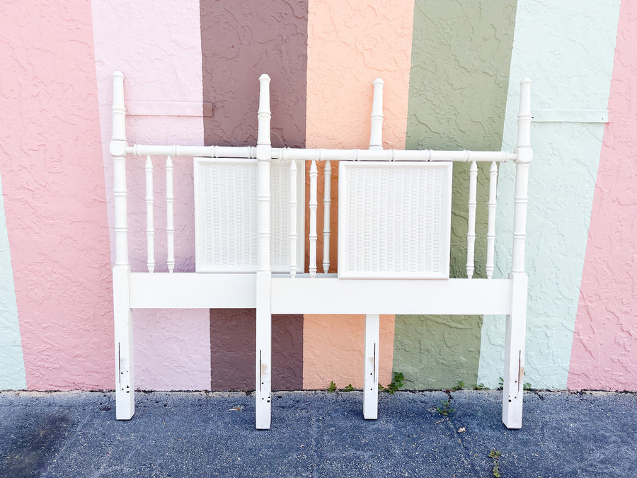 Pair of Palm Beach Chic Faux Bamboo Twin Headboards