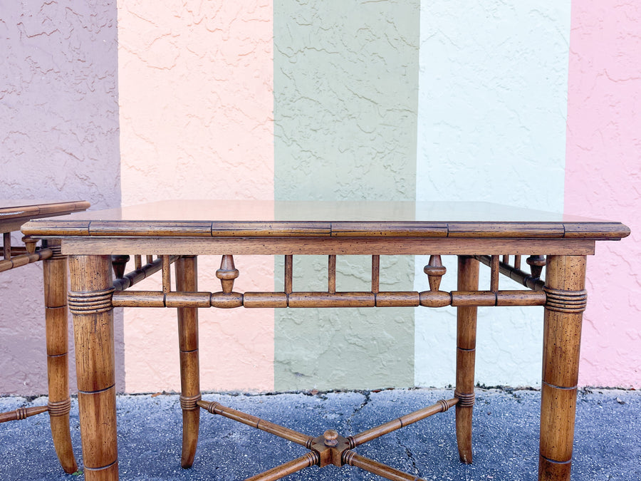 Pair of Thomasville Faux Bamboo Side Tables