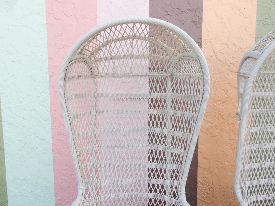 Pair of Island Chic Rattan Hooded Chairs