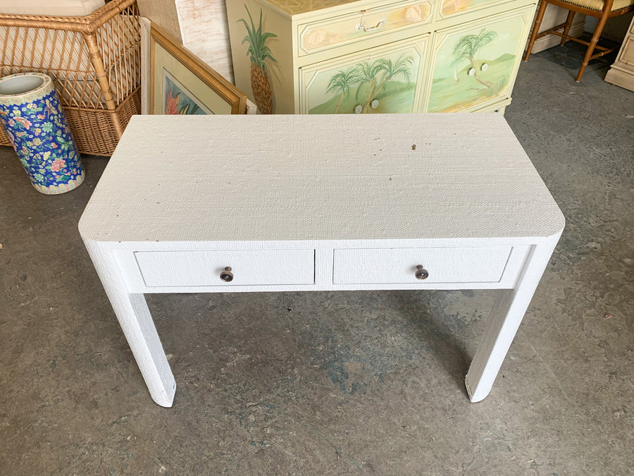 Pair of Painted Seagrass Wrapped Side Tables