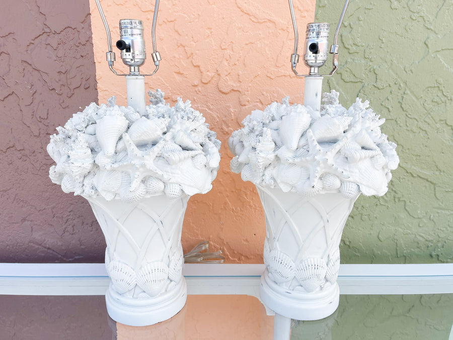 Pair of Coastal Chic Shell Lamps