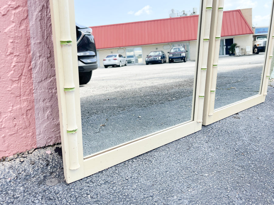 Pair of Faux Bamboo Mirrors