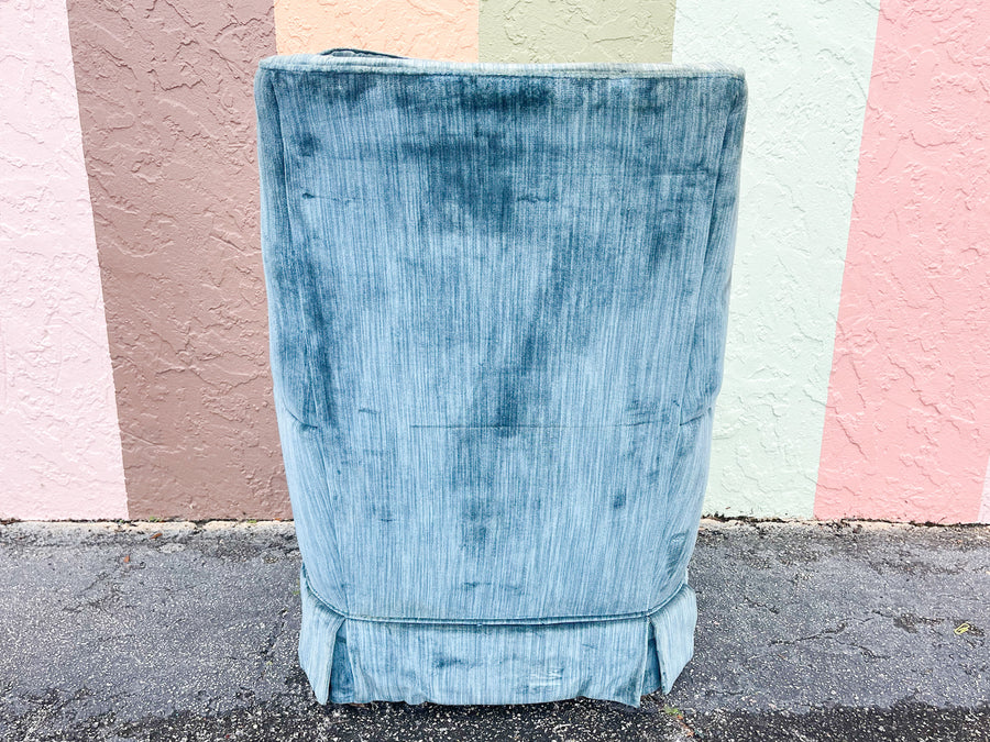 Pair of MCM Teal Upholstered Chairs