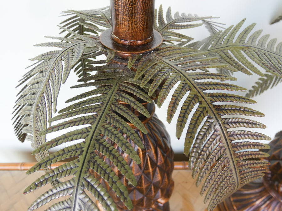 Pair of Pineapple Tole Lamps