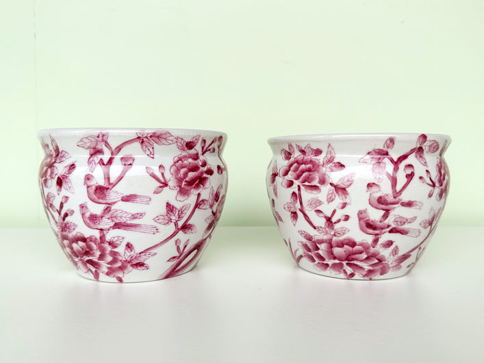 Pair of Petite Rose Cachepots