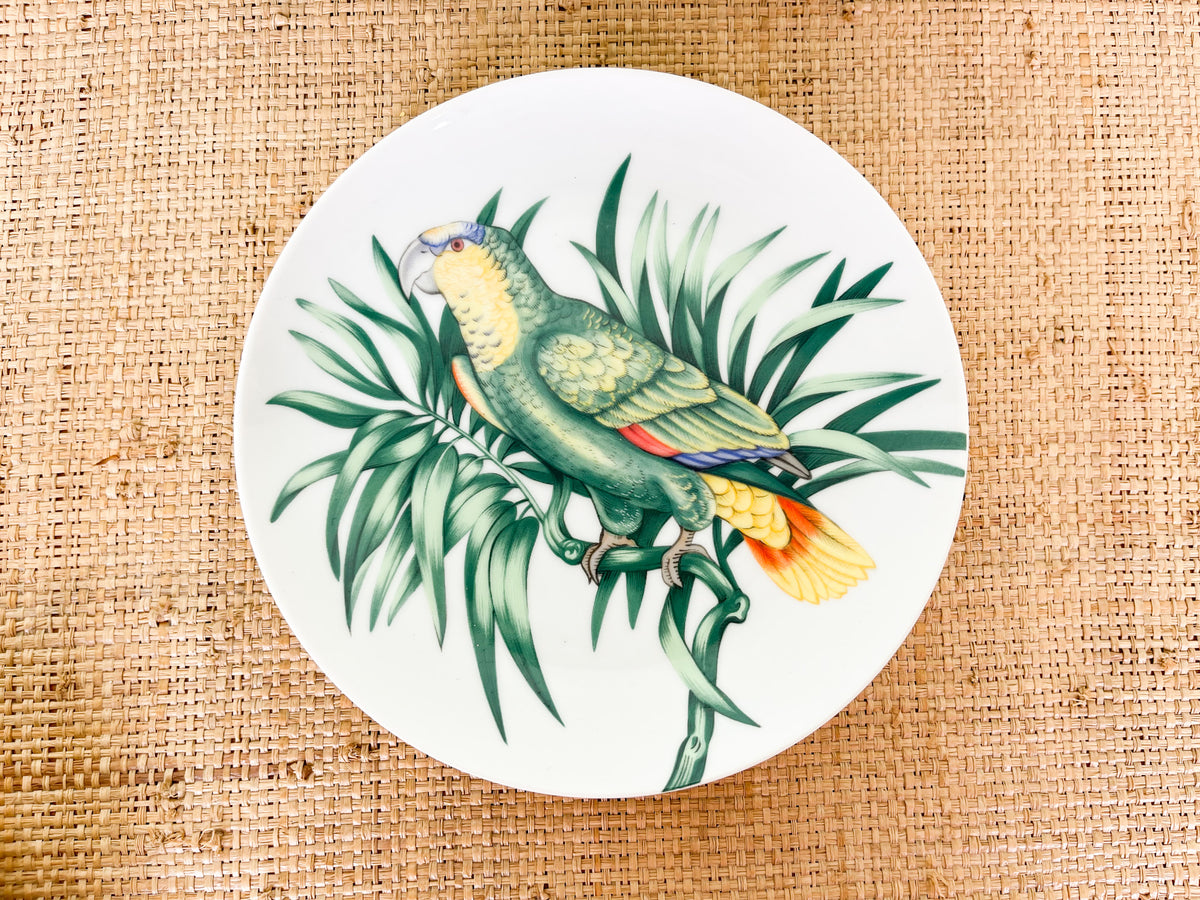 Set of Nine Festive Fitz and Floyd Bird Appetizer Plates