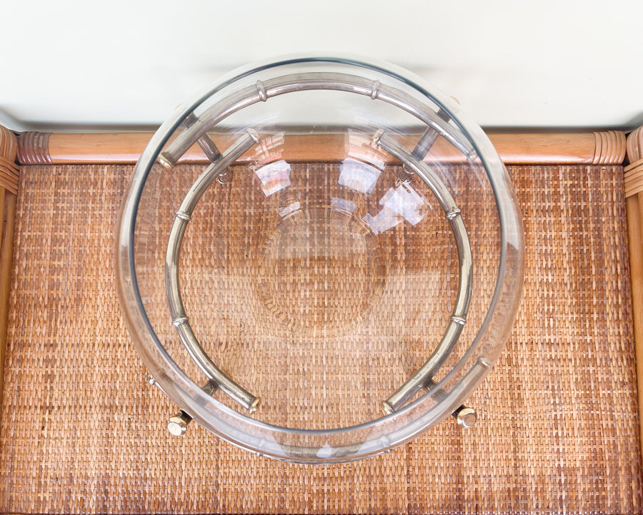 Faux Bamboo Silver Punch Bowl