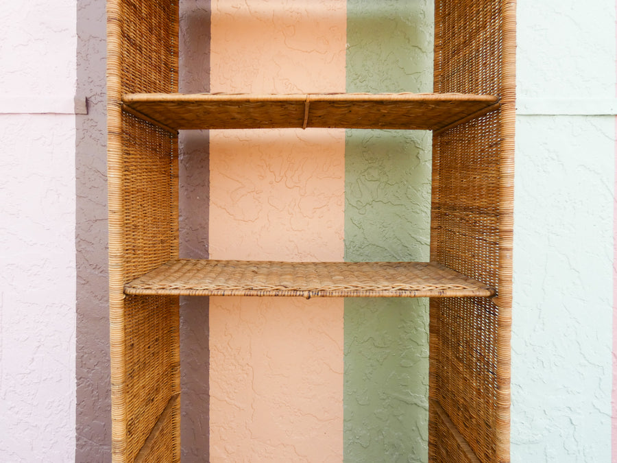 Large Rattan Arch Etagere