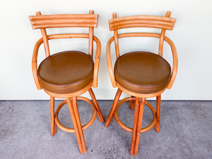 Pair of Old Florida Style Bar Stools