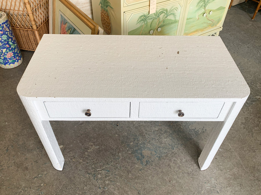 Pair of Painted Seagrass Wrapped Side Tables